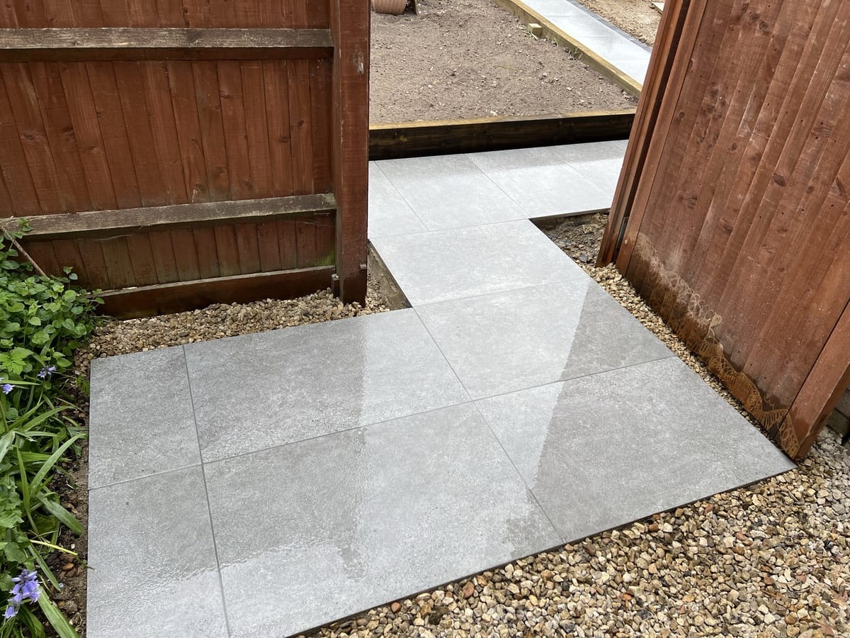 Porcelain Patio with Charcoal Border - view 2