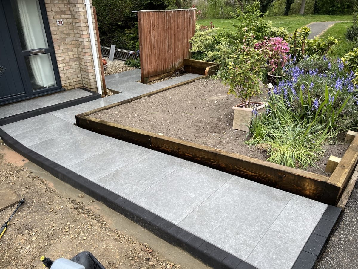 Porcelain Patio with Charcoal Border - view 3
